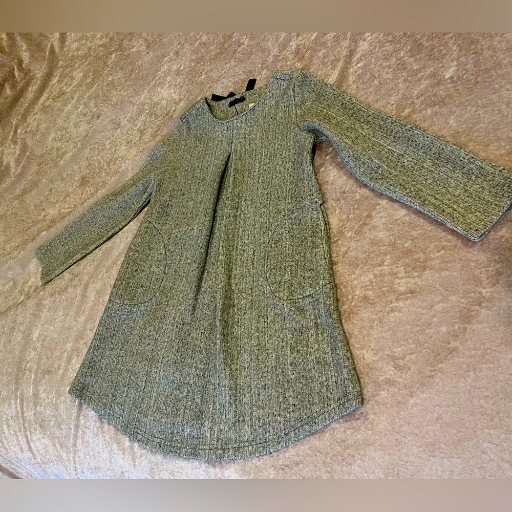 Elegant warm dress  grey for girls size 8-10